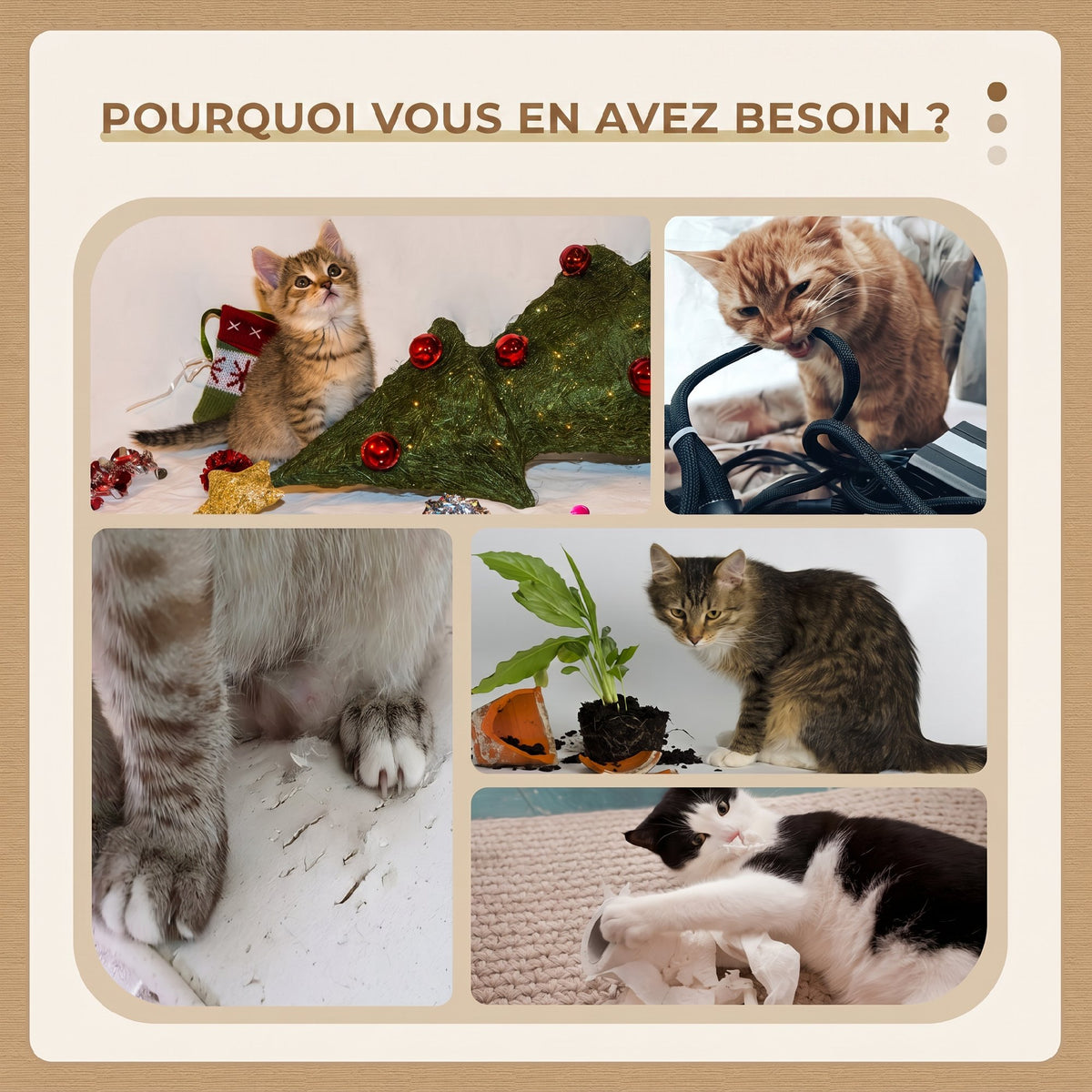 Arbre à chat arbre à grimper griffoir pour chat hauteur 72 cm balle suspendue gris clair-5