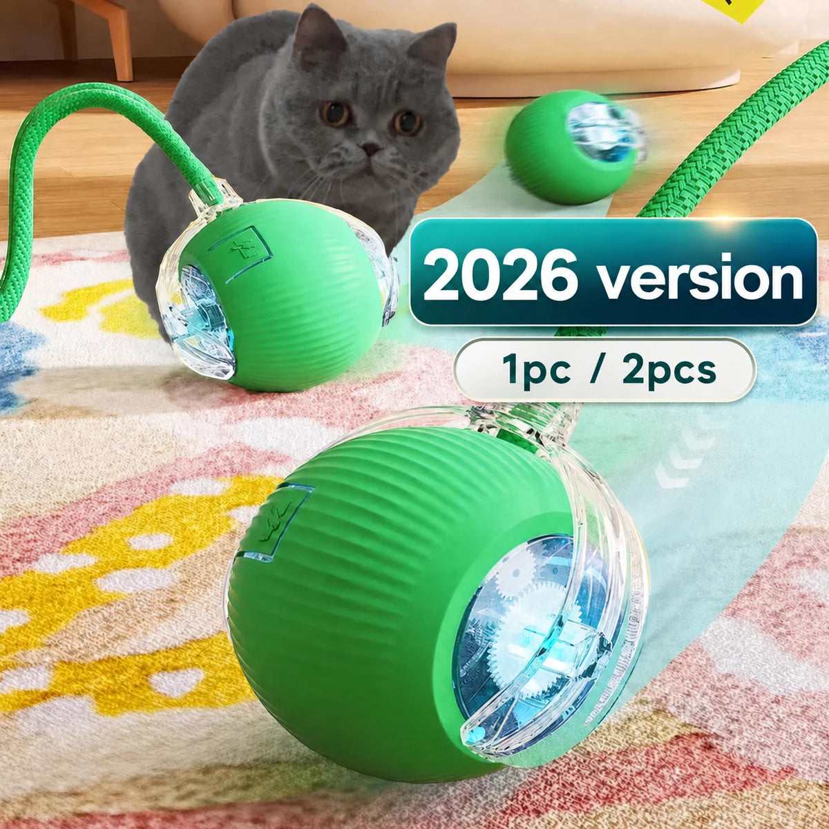 Balle interactive automatique pour chat