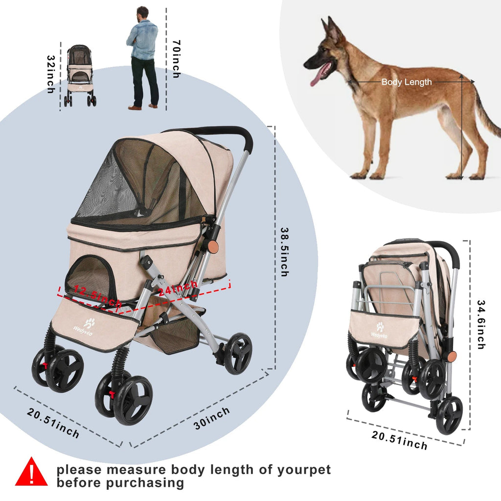 Poussette pliable pour chien et chat