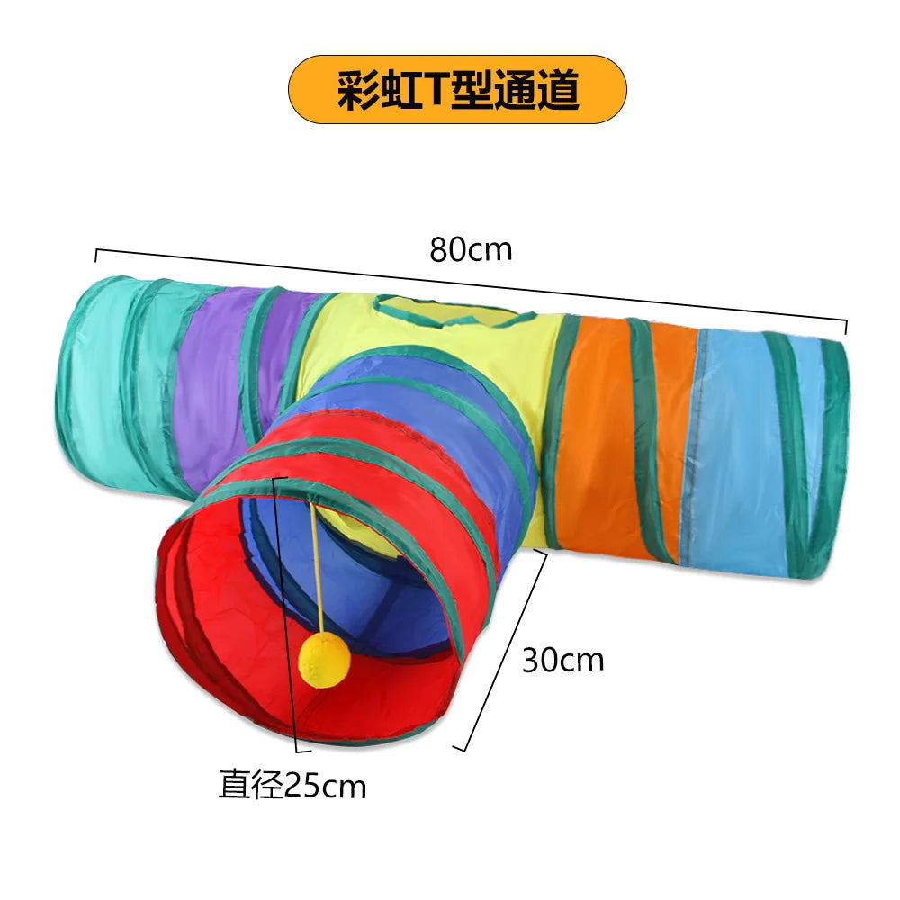 Tunnel pour chat pliable – plusieurs formes (S, T, Y, droit)