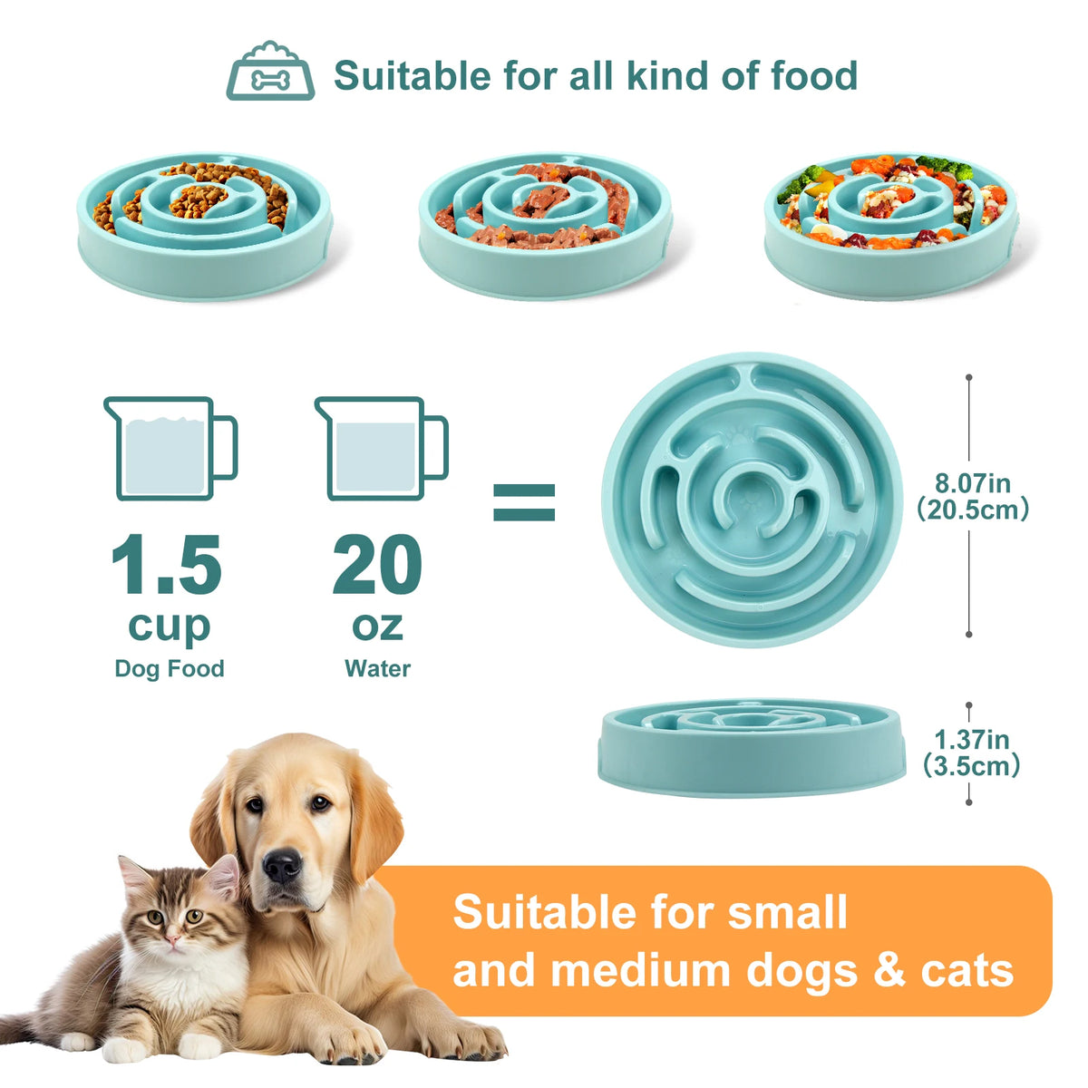 Gamelle anti-glouton labyrinthe pour chien et chat