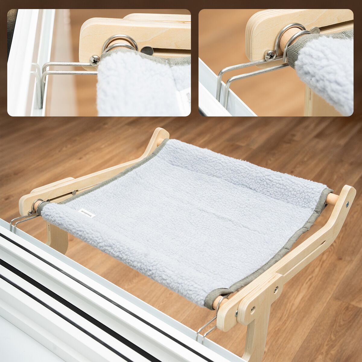 Hamac suspendu en bois pour chat